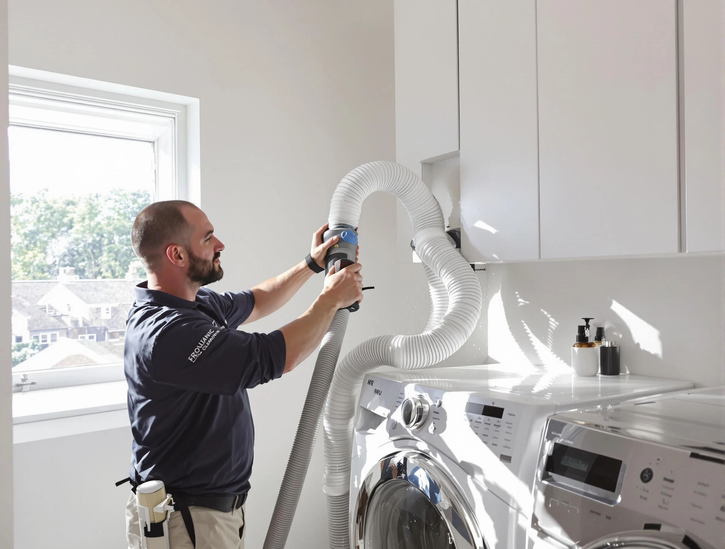 Certified La Vergne Dryer Vent Cleaning technician performing dryer vent cleaning in La Vergne